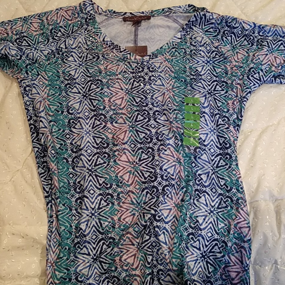 Sparkly Gloria Vanderbilt Women's V Neck Top